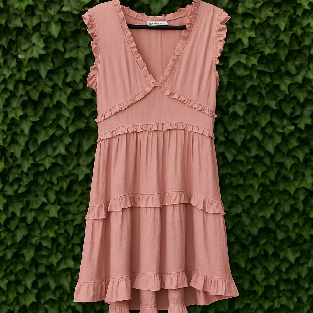 Ruffled Pink Mini Dress